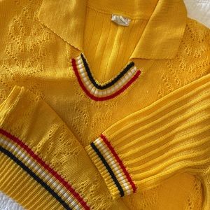 Vintage Knit Collared Short-Sleeve Shirt